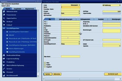 SAP Business One business partner master data