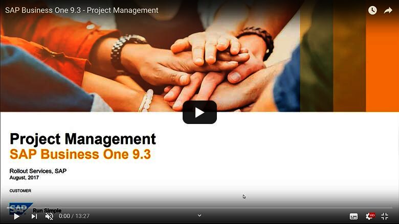 SAP Business One 9.3 - Project Management