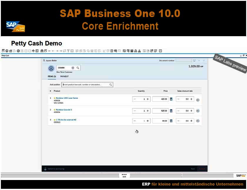 SAP Business One 10 Kassenlösung Demo
