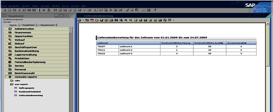 Supplier evaluation in SAP Business One